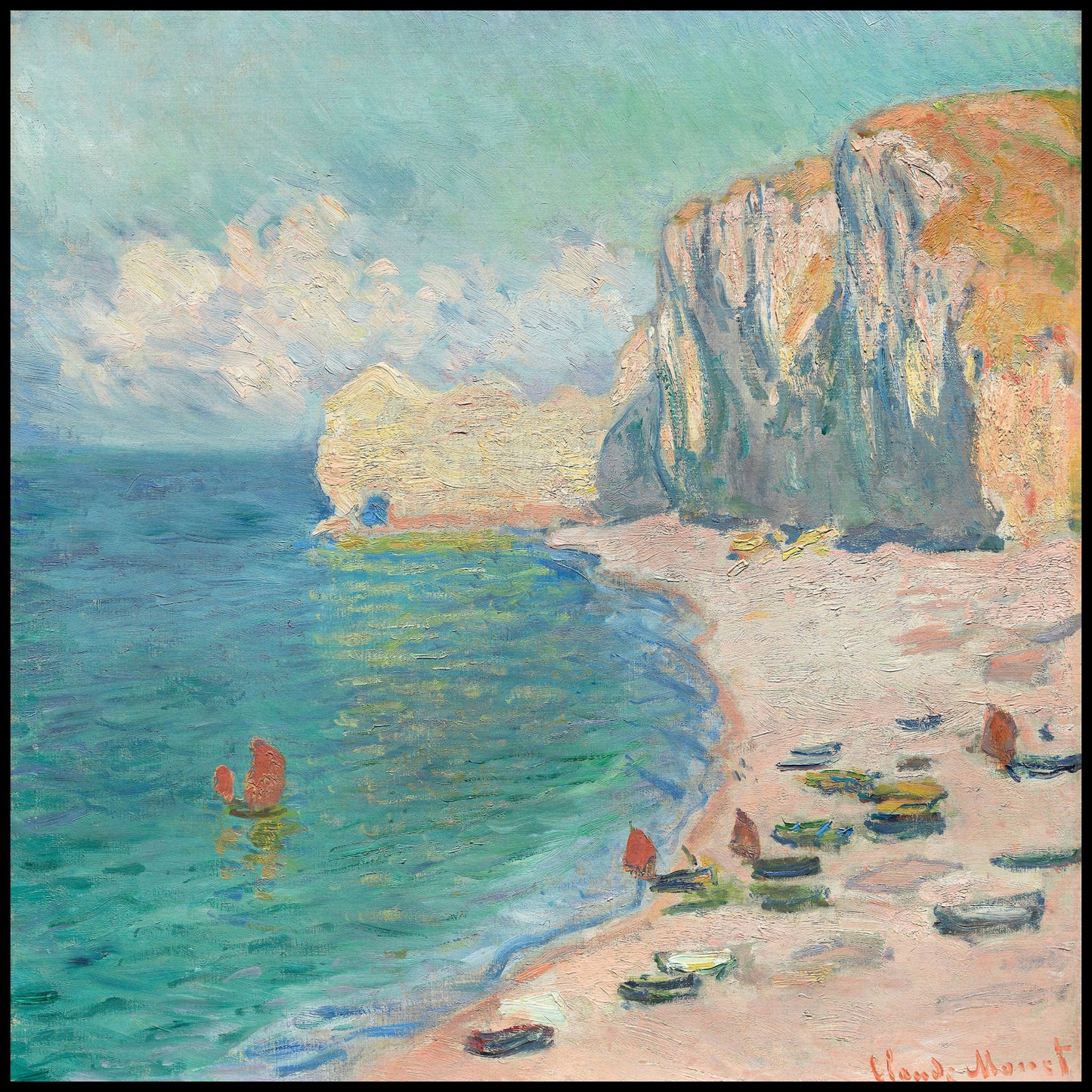 Plakat  The Beach and the Falaise d'Amont, Monet Vintage