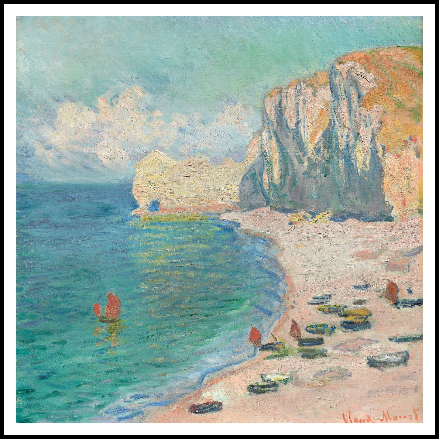 Plakat  The Beach and the Falaise d'Amont, Monet Vintage