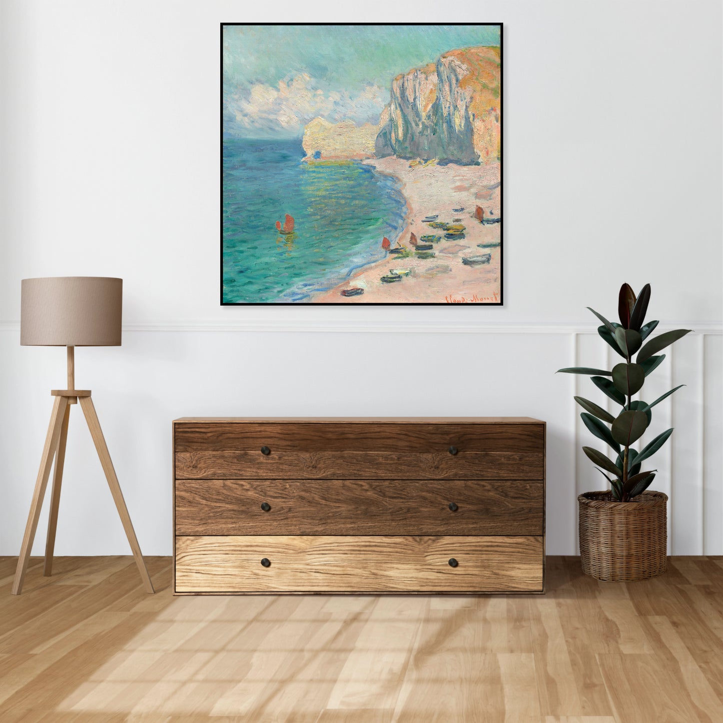 Plakat  The Beach and the Falaise d'Amont, Monet Vintage