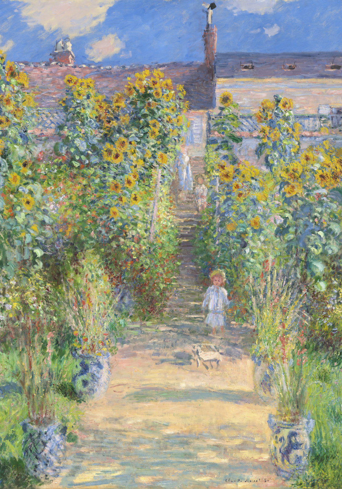 Plakat  The Artist's Garden at Vétheuil, Monet Vintage