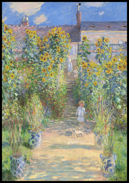 Plakat  The Artist's Garden at Vétheuil, Monet Vintage