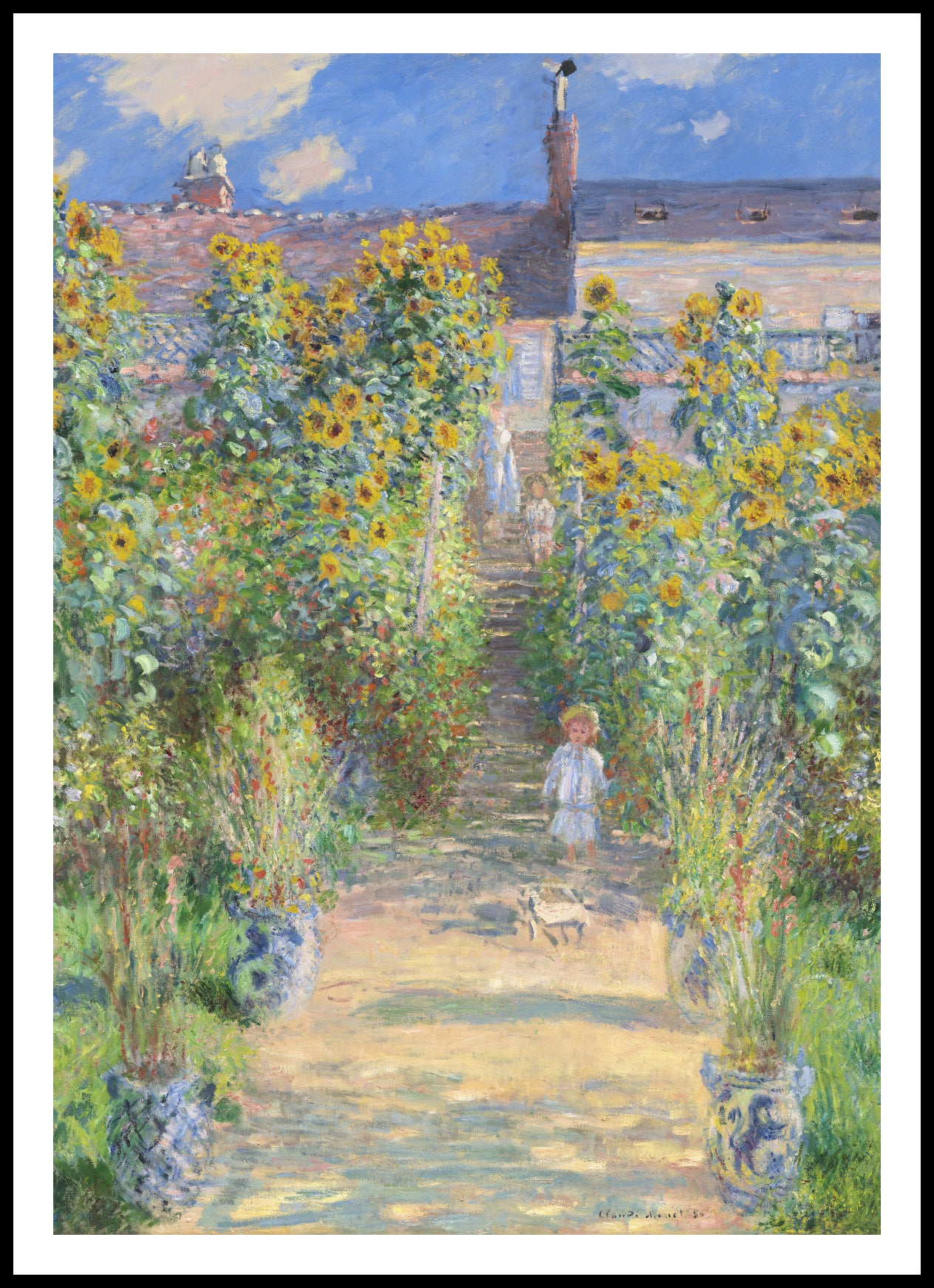 Plakat  The Artist's Garden at Vétheuil, Monet Vintage