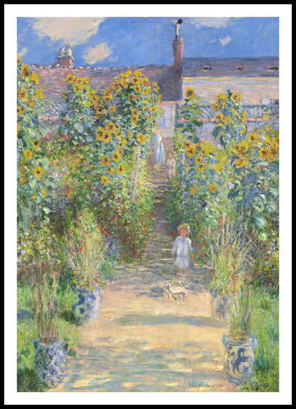 Plakat  The Artist's Garden at Vétheuil, Monet Vintage