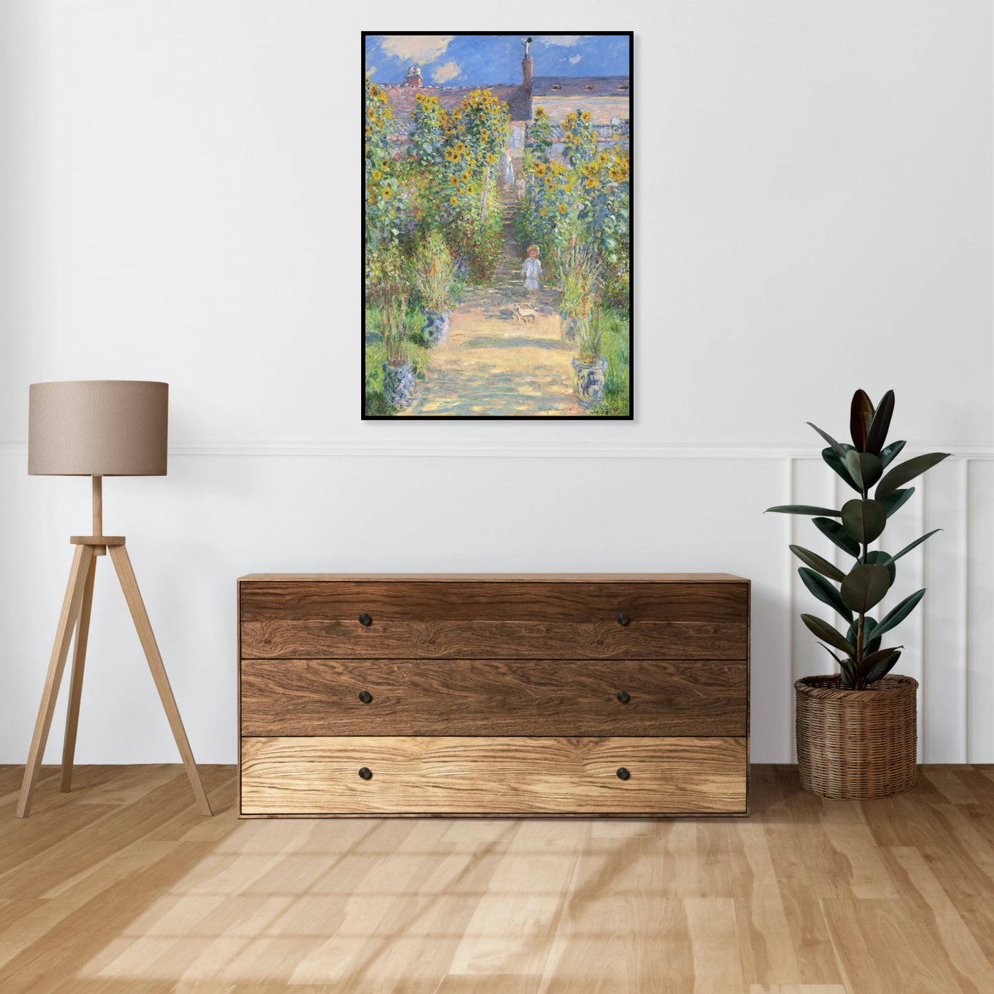 Plakat  The Artist's Garden at Vétheuil, Monet Vintage