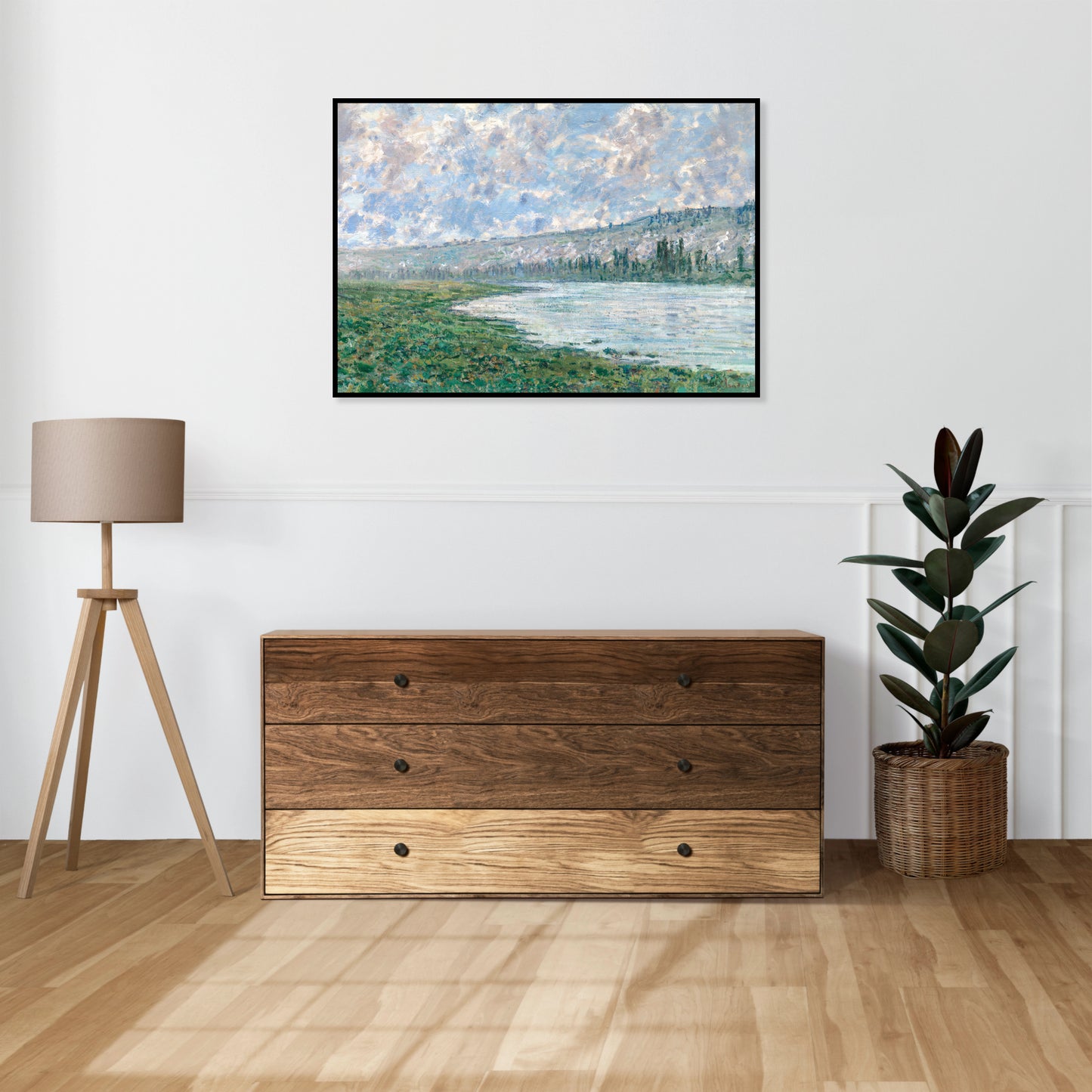 Plakat  The Seine at Vétheuil, Monet Vintage do Salonu