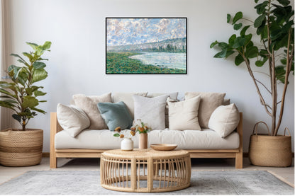 Plakat  The Seine at Vétheuil, Monet Vintage do Salonu