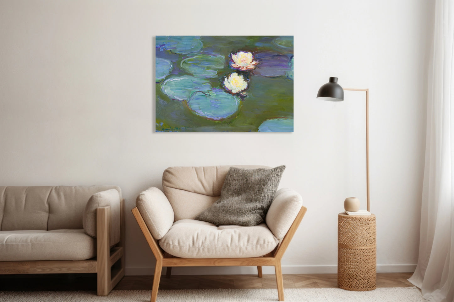 Obraz  Nympheas, Monet Vintage do Salonu