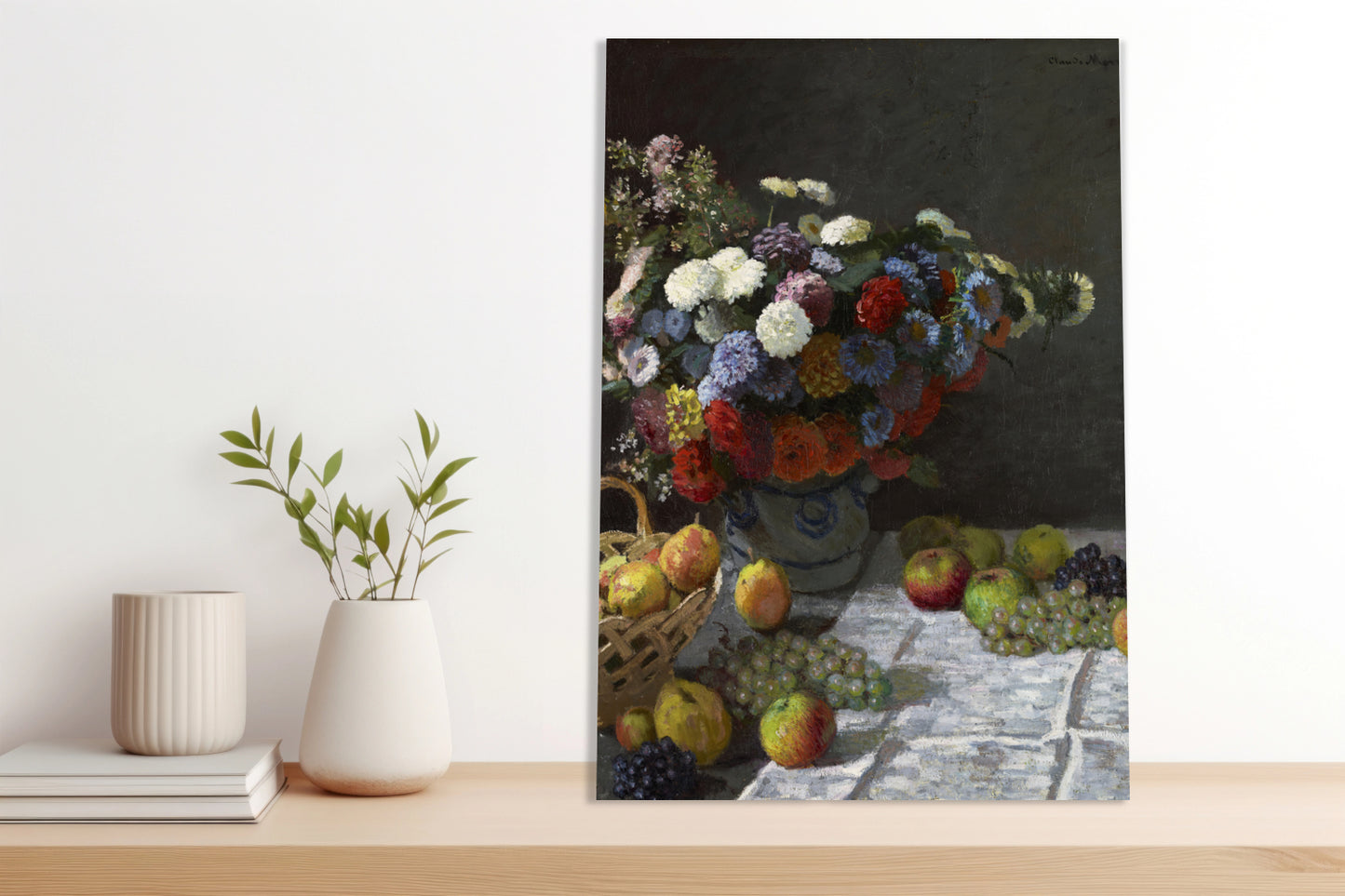 Obraz  Still Life with Flowers and Fruit, Monet Vintage