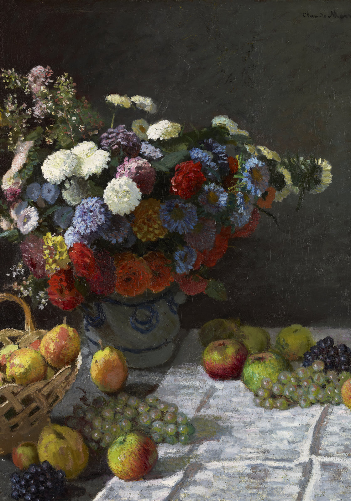 Plakat  Still Life with Flowers and Fruit, Monet Vintage