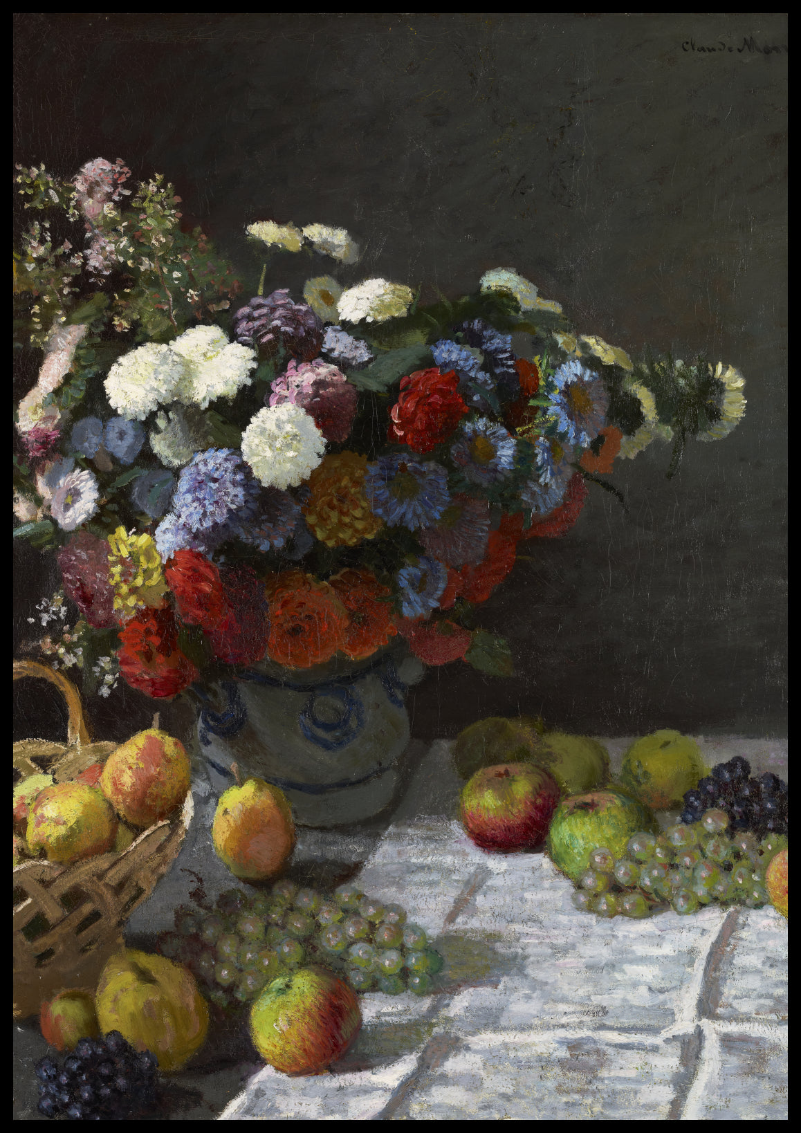 Plakat  Still Life with Flowers and Fruit, Monet Vintage
