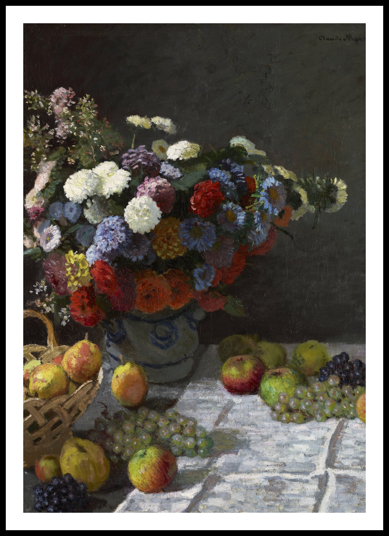 Plakat  Still Life with Flowers and Fruit, Monet Vintage