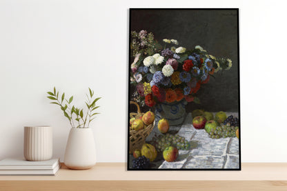 Plakat  Still Life with Flowers and Fruit, Monet Vintage