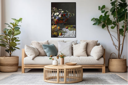 Plakat  Still Life with Flowers and Fruit, Monet Vintage