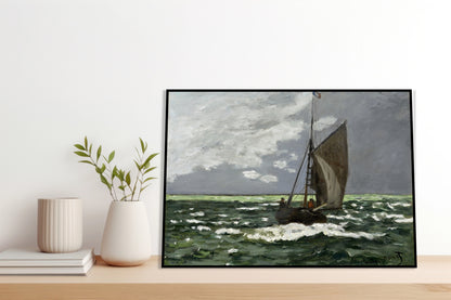 Plakat  Seascape, Storm, Monet Vintage do Salonu