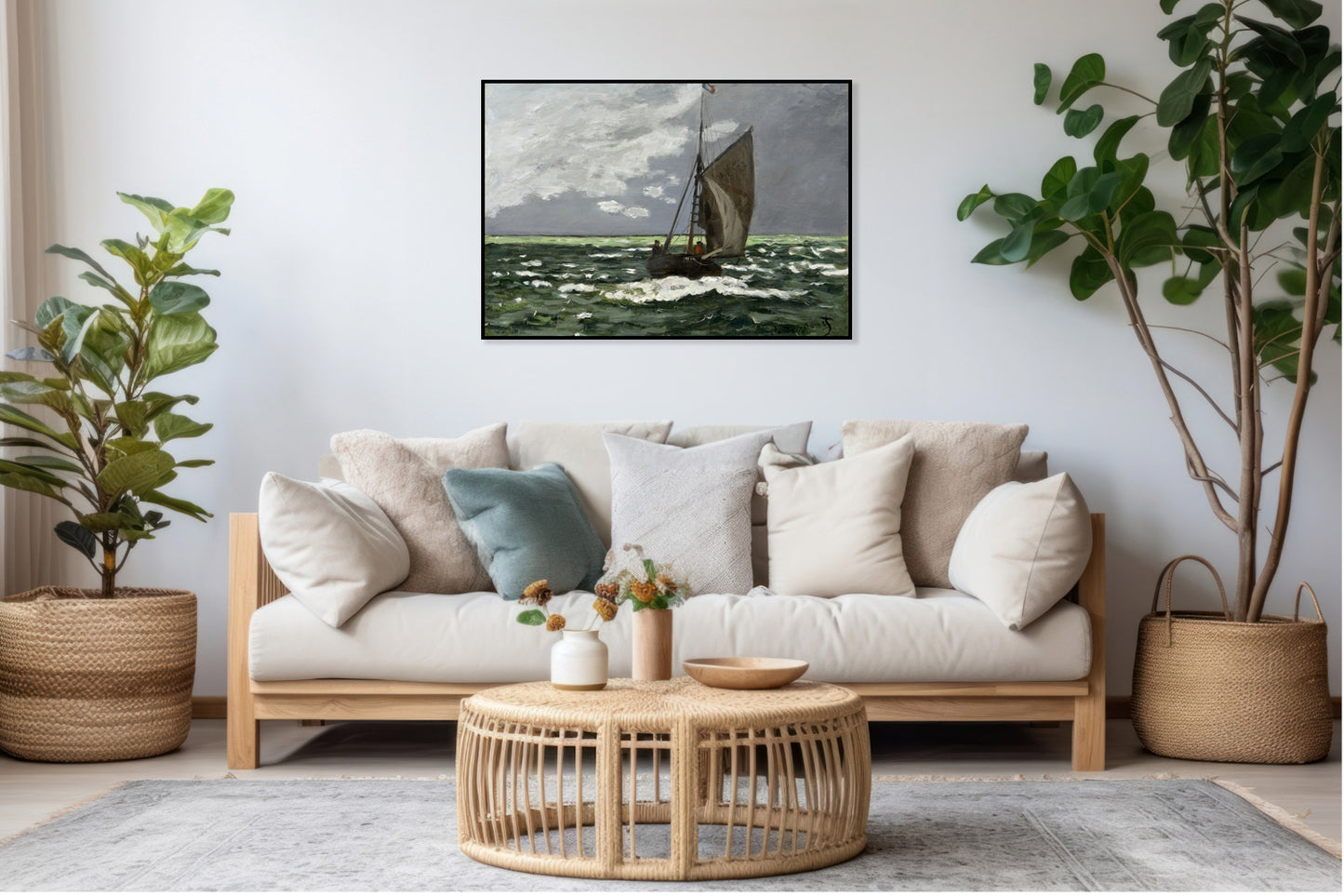 Plakat  Seascape, Storm, Monet Vintage do Salonu
