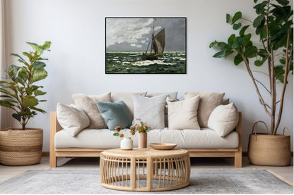 Plakat  Seascape, Storm, Monet Vintage do Salonu