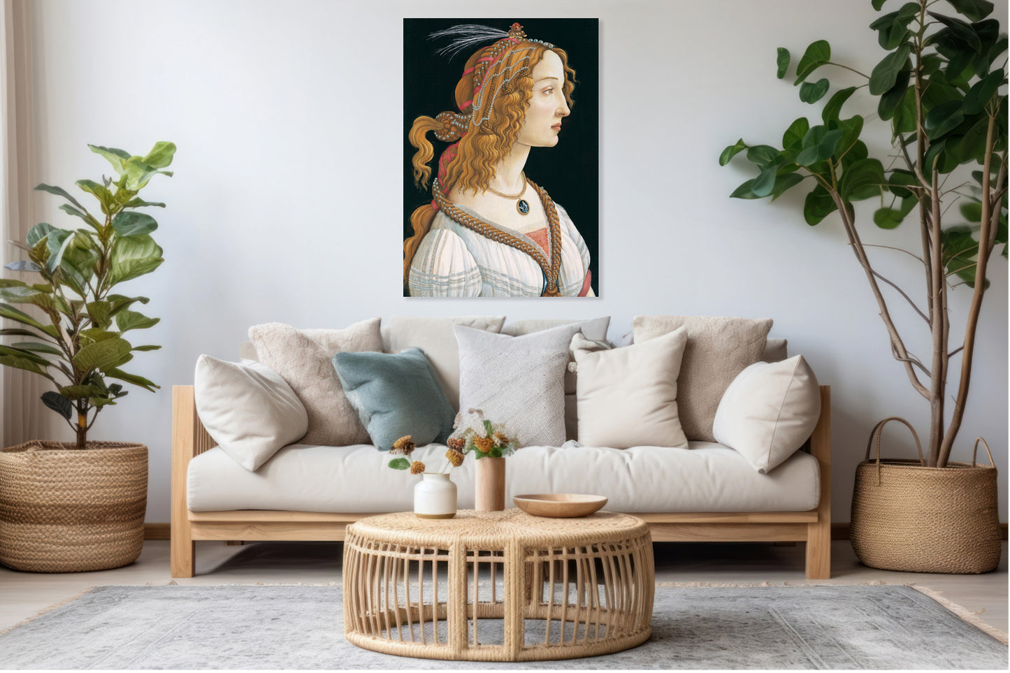Obraz  Portrait of a Lady, Botticelli Vintage do Salonu