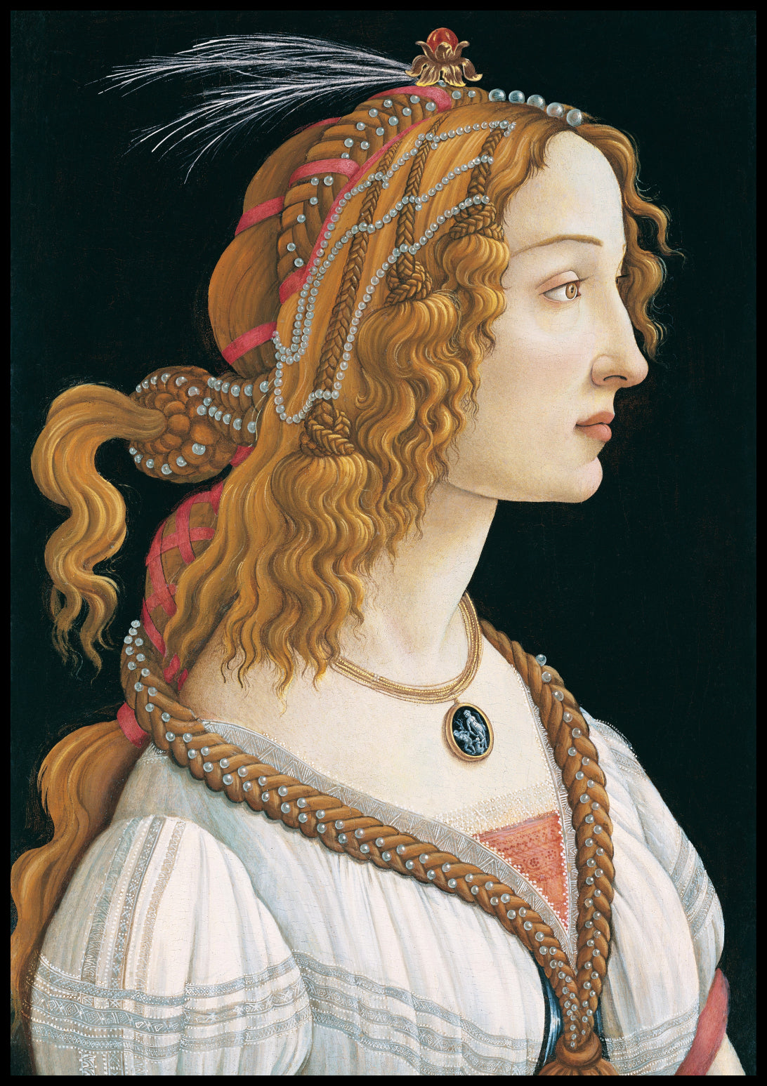 Plakat  Portrait of a Lady, Botticelli Vintage do Salonu