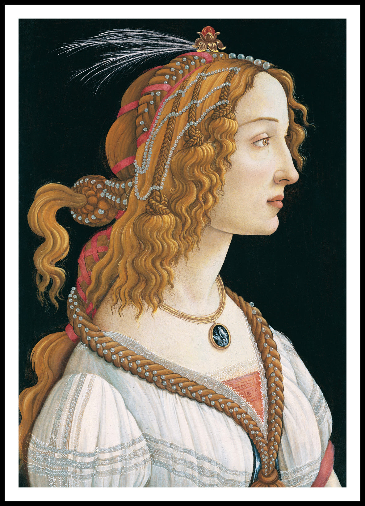 Plakat  Portrait of a Lady, Botticelli Vintage do Salonu
