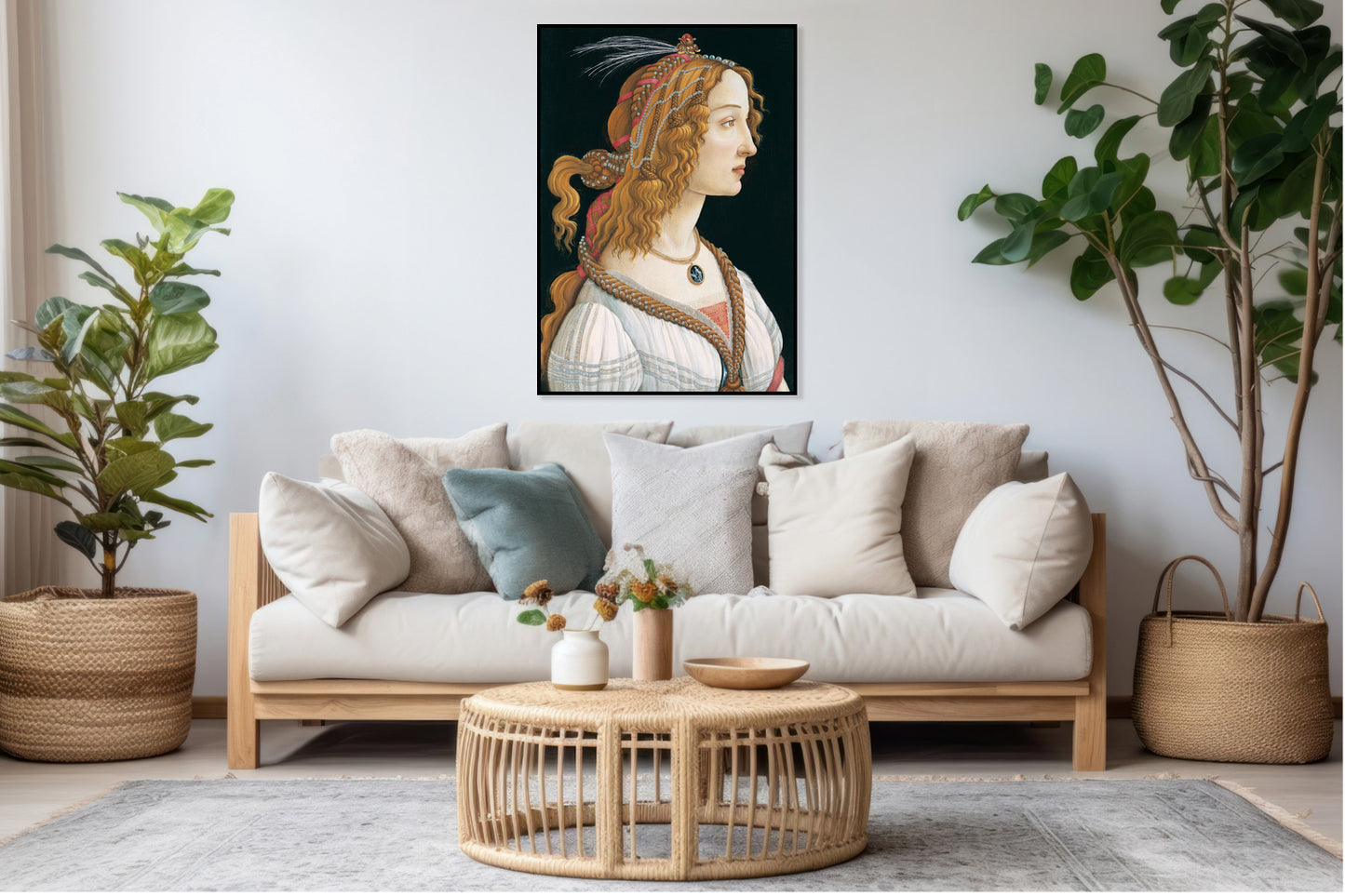 Plakat  Portrait of a Lady, Botticelli Vintage do Salonu