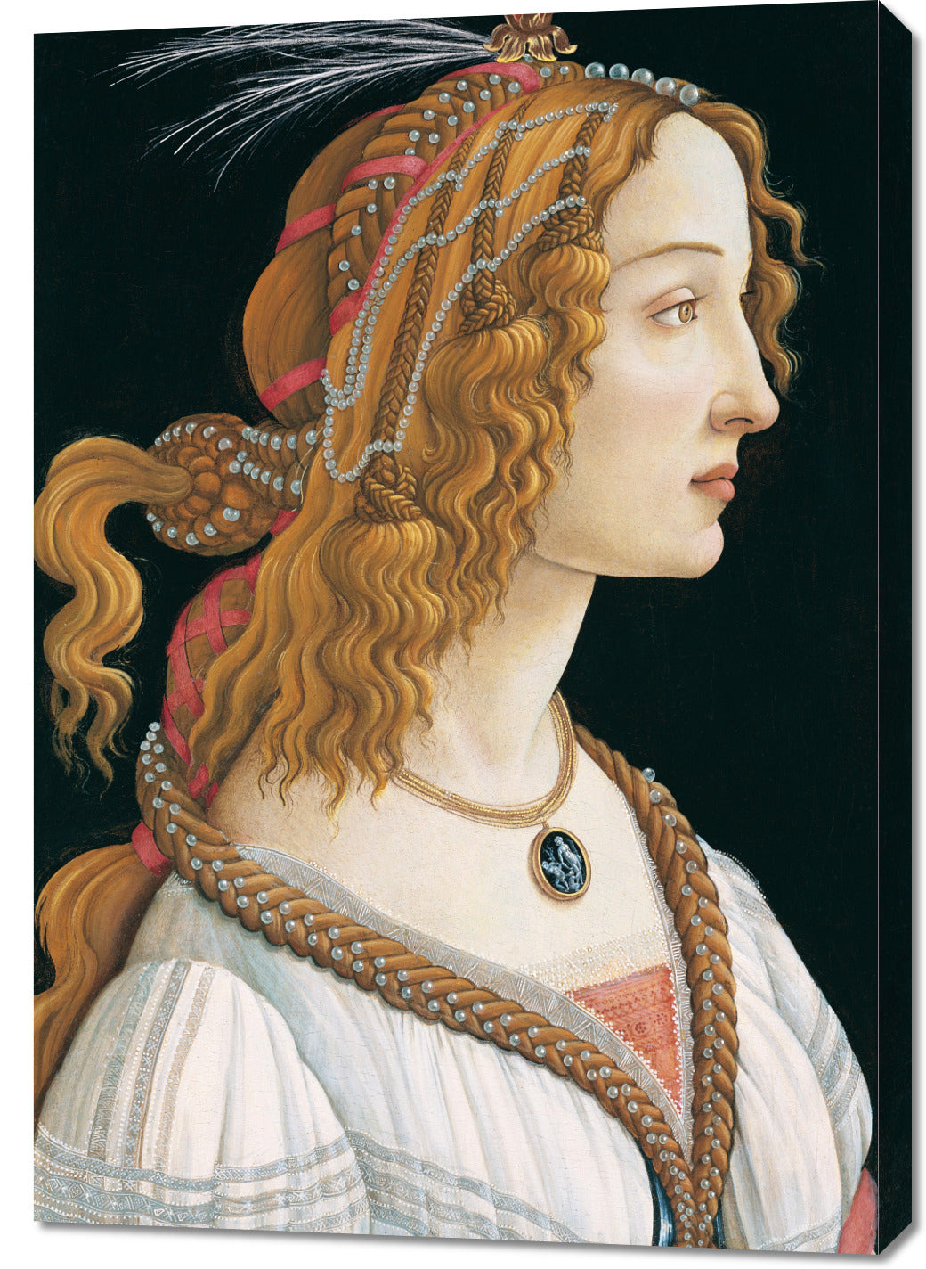 Obraz  Portrait of a Lady, Botticelli Vintage do Salonu