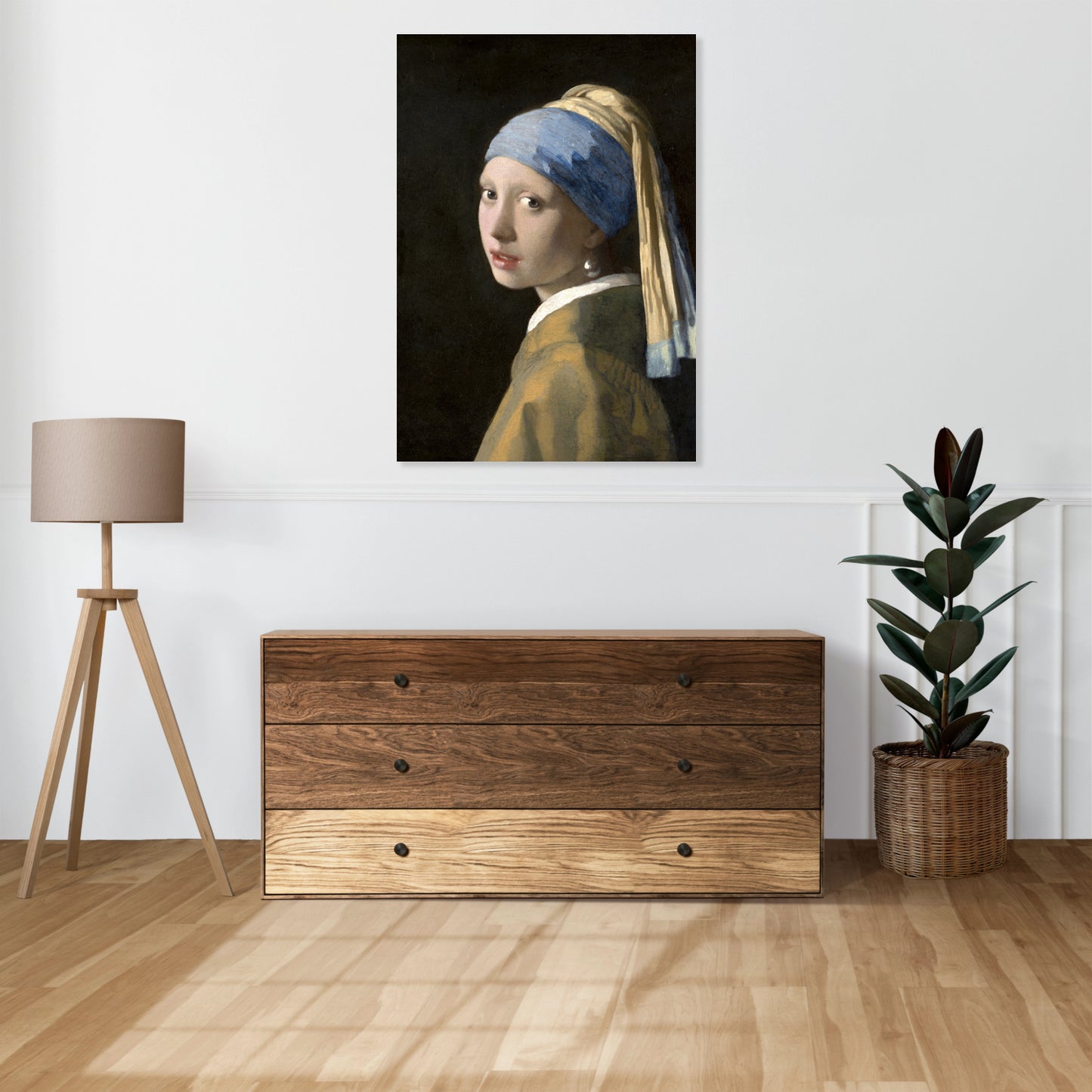Obraz   Dziewczyna z Perłą, Vermeer Vintage do Salonu