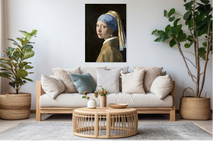 Obraz   Dziewczyna z Perłą, Vermeer Vintage do Salonu
