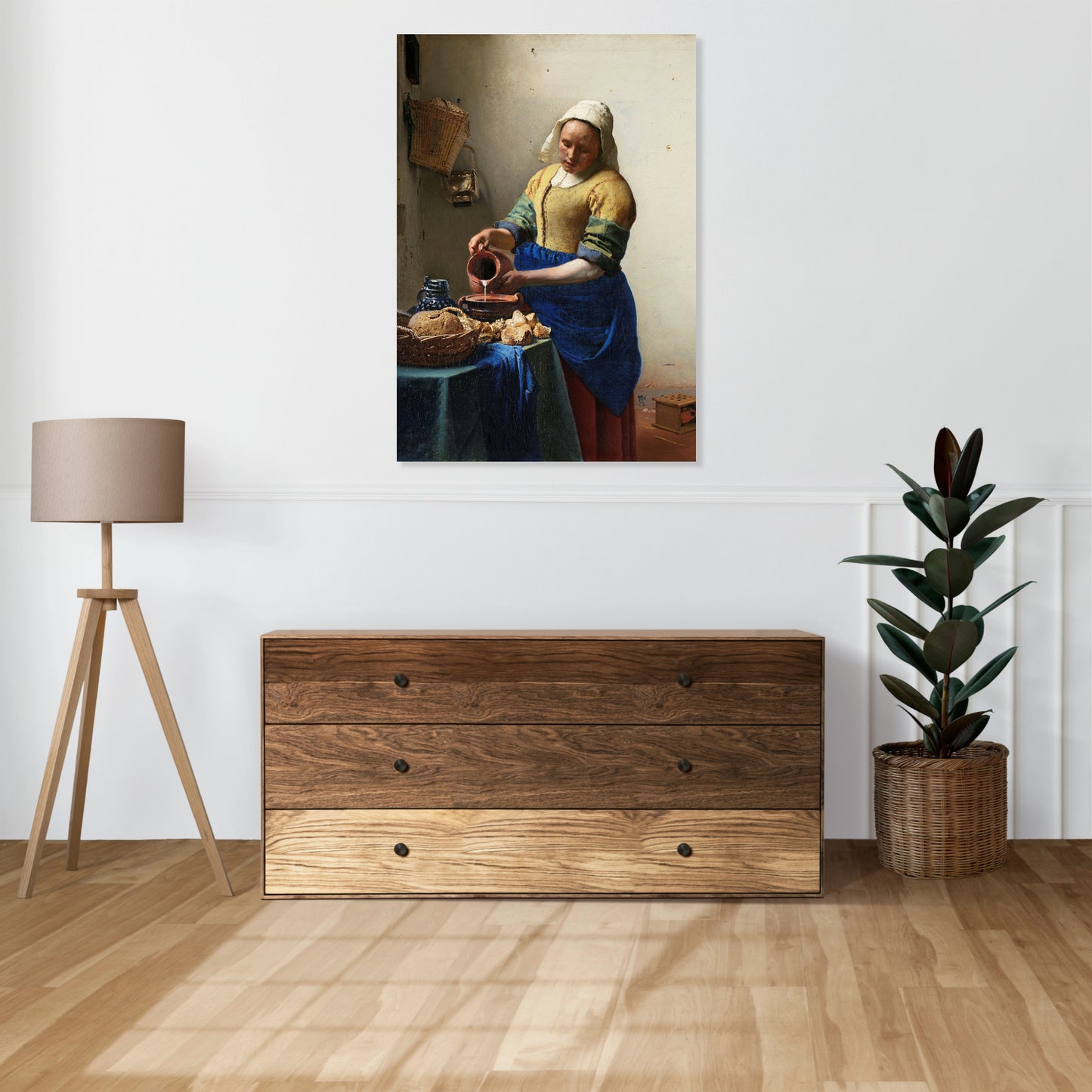 Obraz  Mleczarka, Vermeer Vintage do Salonu