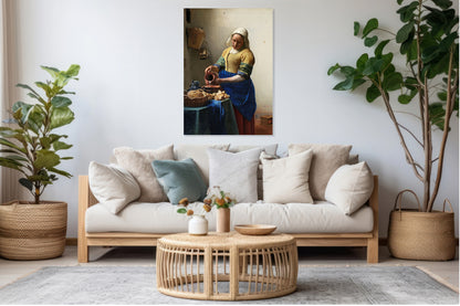 Obraz  Mleczarka, Vermeer Vintage do Salonu