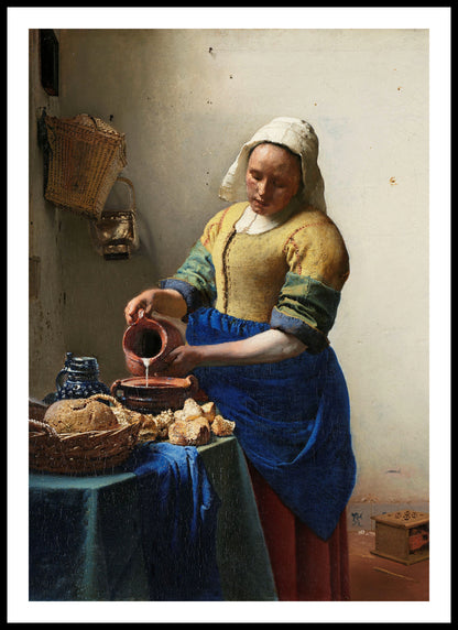 Plakat  Mleczarka, Vermeer Vintage do Salonu