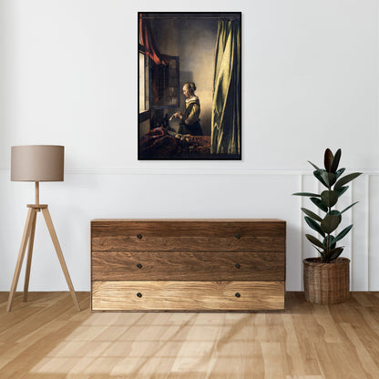 Plakat  Girl Reading a Letter, Vermeer Vintage do Salonu