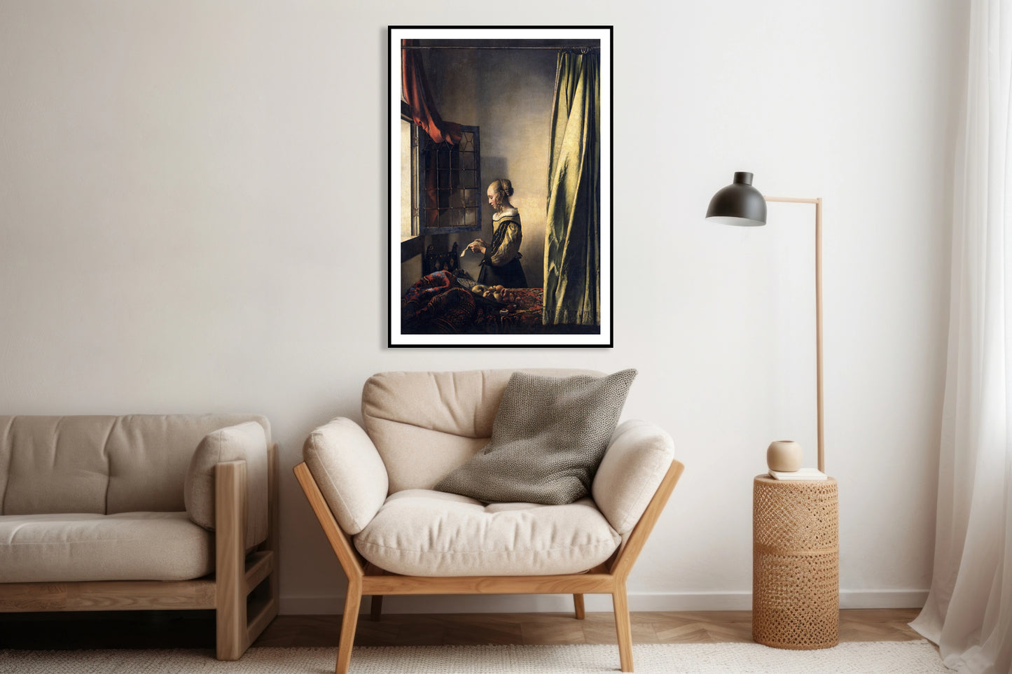 Plakat  Girl Reading a Letter, Vermeer Vintage do Salonu
