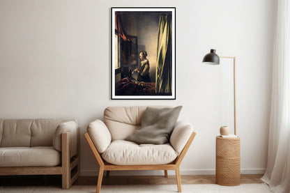 Plakat  Girl Reading a Letter, Vermeer Vintage do Salonu