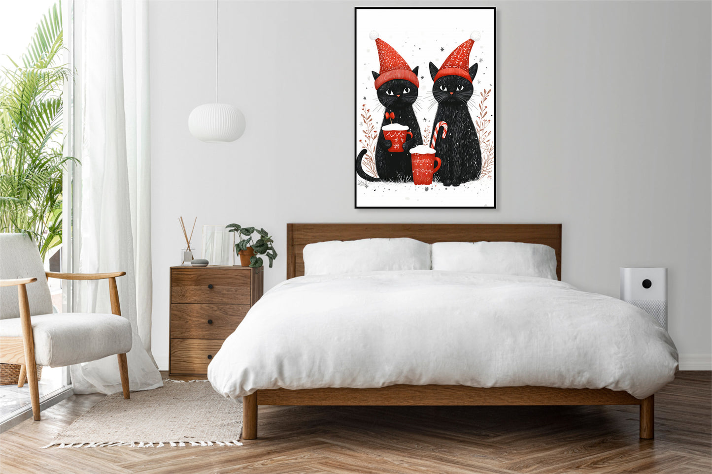 Plakat  Kotki Świąteczny Zimowy Boże Narodzenie Święta