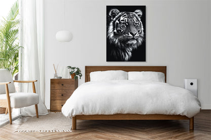 Obraz  Portret Zwierząt do Salonu | Tygrys 2 | Czarno Białe