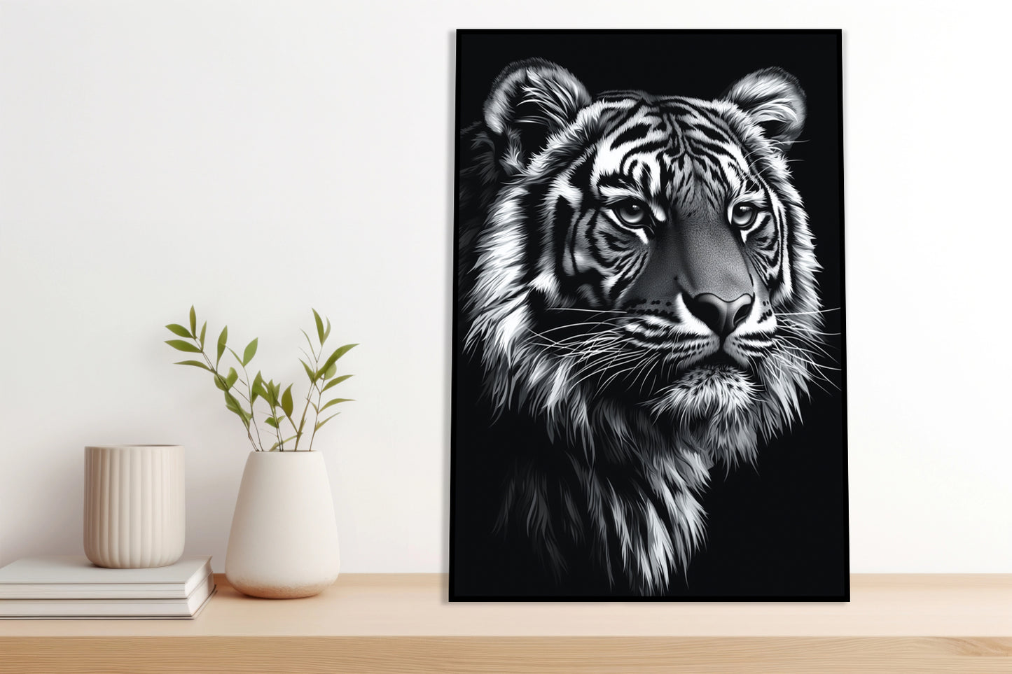 Plakat  Portret Zwierząt do Salonu | Tygrys 2 | Czarno Białe