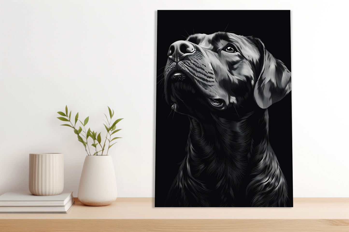Obraz  Portret Zwierząt do Salonu | Labrador | Czarno Białe