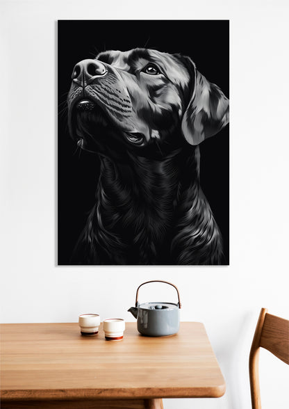 Obraz  Portret Zwierząt do Salonu | Labrador | Czarno Białe