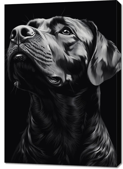 Obraz  Portret Zwierząt do Salonu | Labrador | Czarno Białe