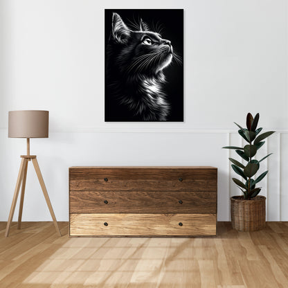 Plakat  Portret Zwierząt do Salonu | Kot | Czarno Białe