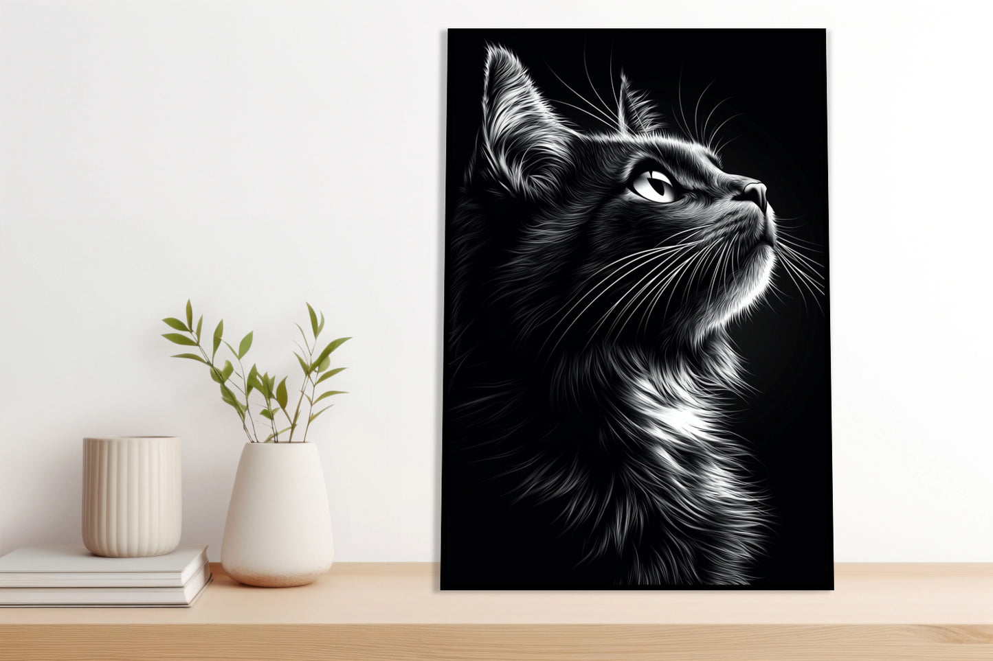 Plakat  Portret Zwierząt do Salonu | Kot | Czarno Białe