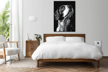 Plakat   Portret Zwierząt do Salonu | Beagle 2 | Czarno Białe