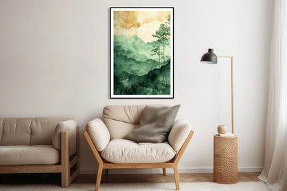 Plakat  Liście i Linie Minimalistyczny , Wnętrza Styl Skandynawski,