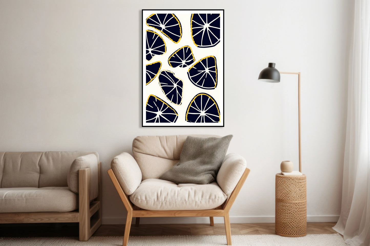 Plakat  Cytrusy Minimalistyczny , Wnętrza Styl Skandynawski, Boho