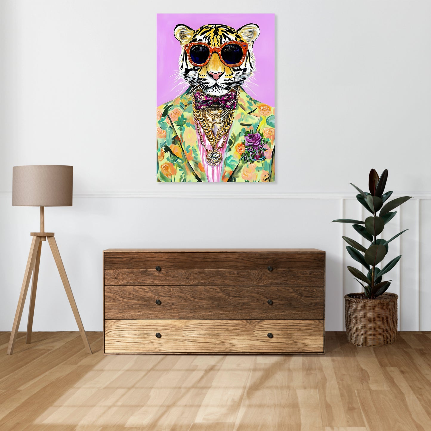 Obraz  Vintage Plakat Artystyczny | Portret Tygrysa | Pop Art
