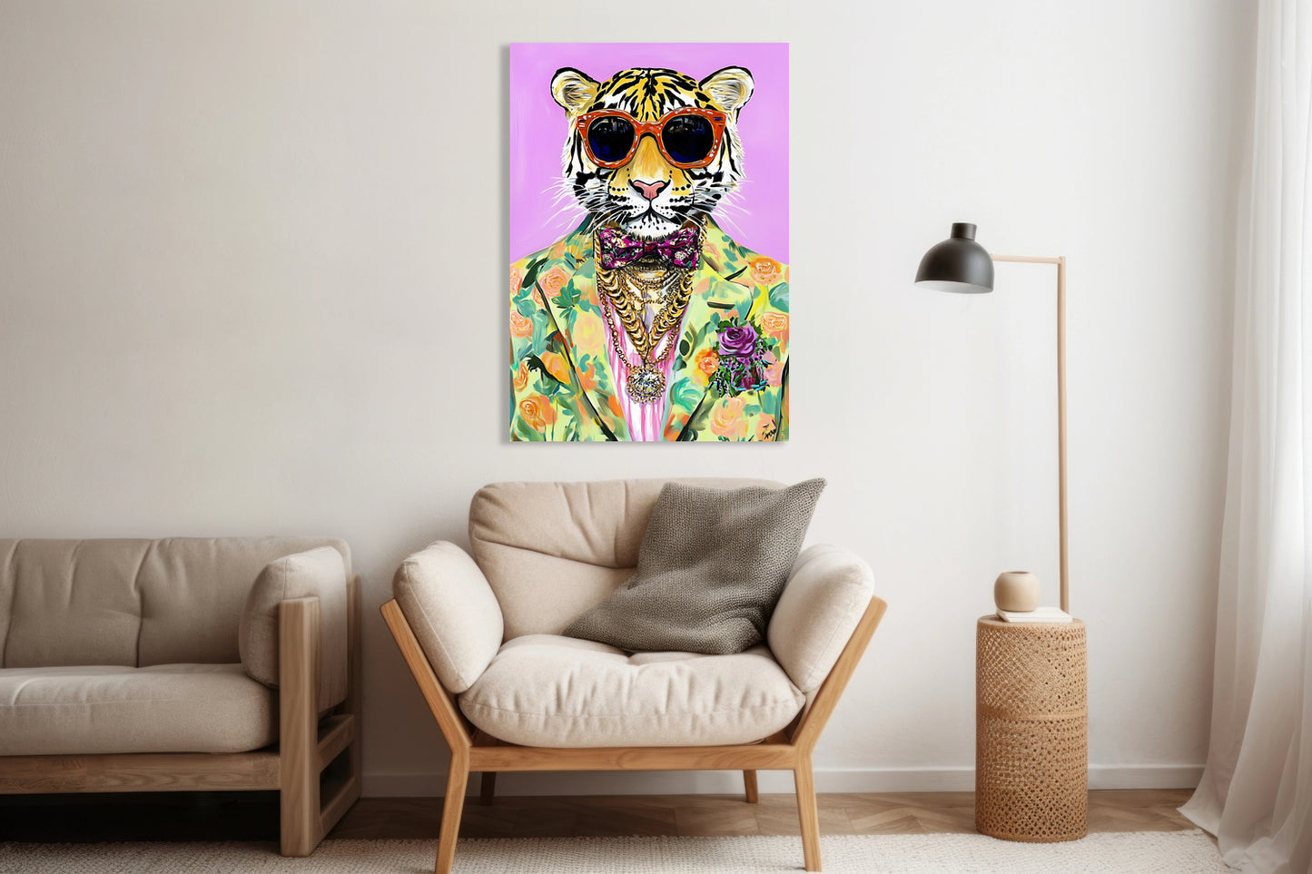 Obraz  Vintage Plakat Artystyczny | Portret Tygrysa | Pop Art