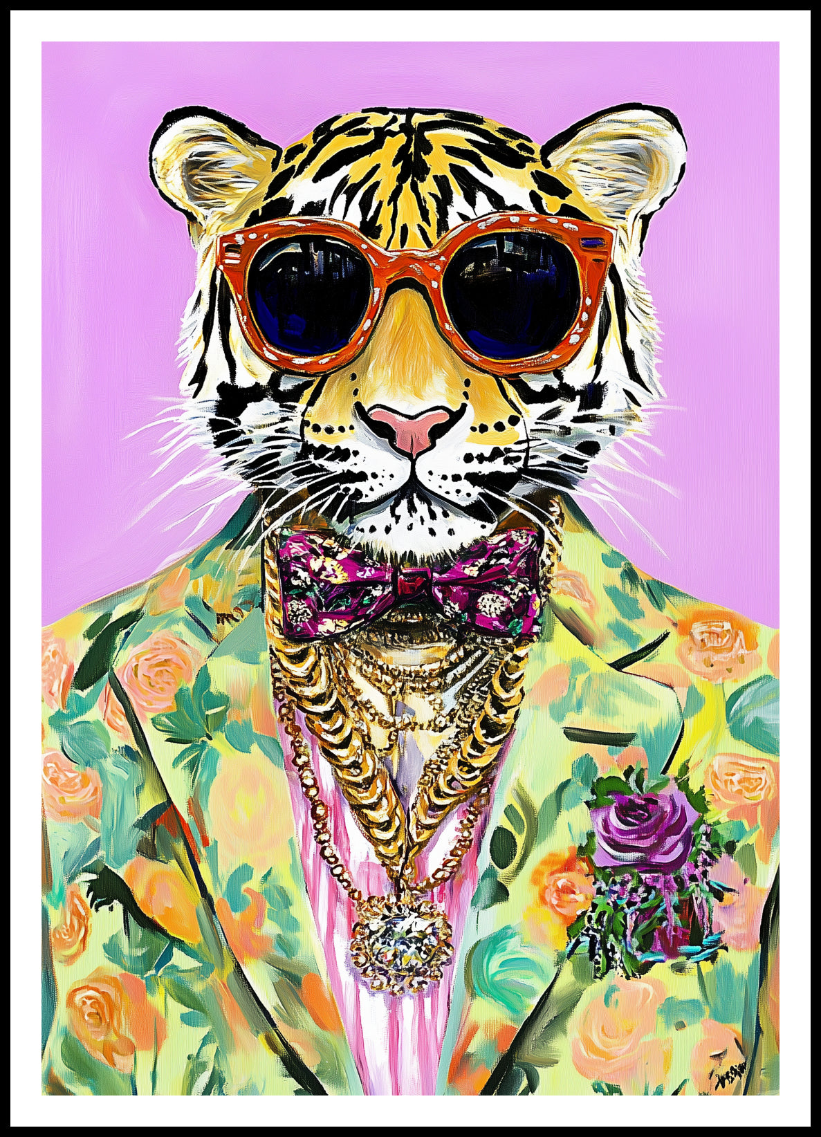 Plakat  Vintage Plakat Artystyczny | Portret Tygrysa | Pop Art