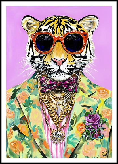 Plakat  Vintage Plakat Artystyczny | Portret Tygrysa | Pop Art