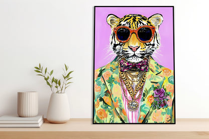 Plakat  Vintage Plakat Artystyczny | Portret Tygrysa | Pop Art