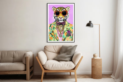 Plakat  Vintage Plakat Artystyczny | Portret Tygrysa | Pop Art